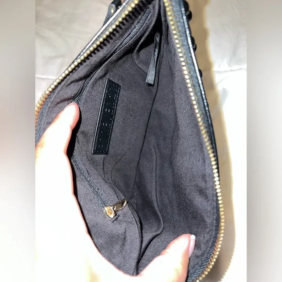 *LIKE NEW* Forever 21 Black Studded Wristlet Clutch - Picture 4 of 7